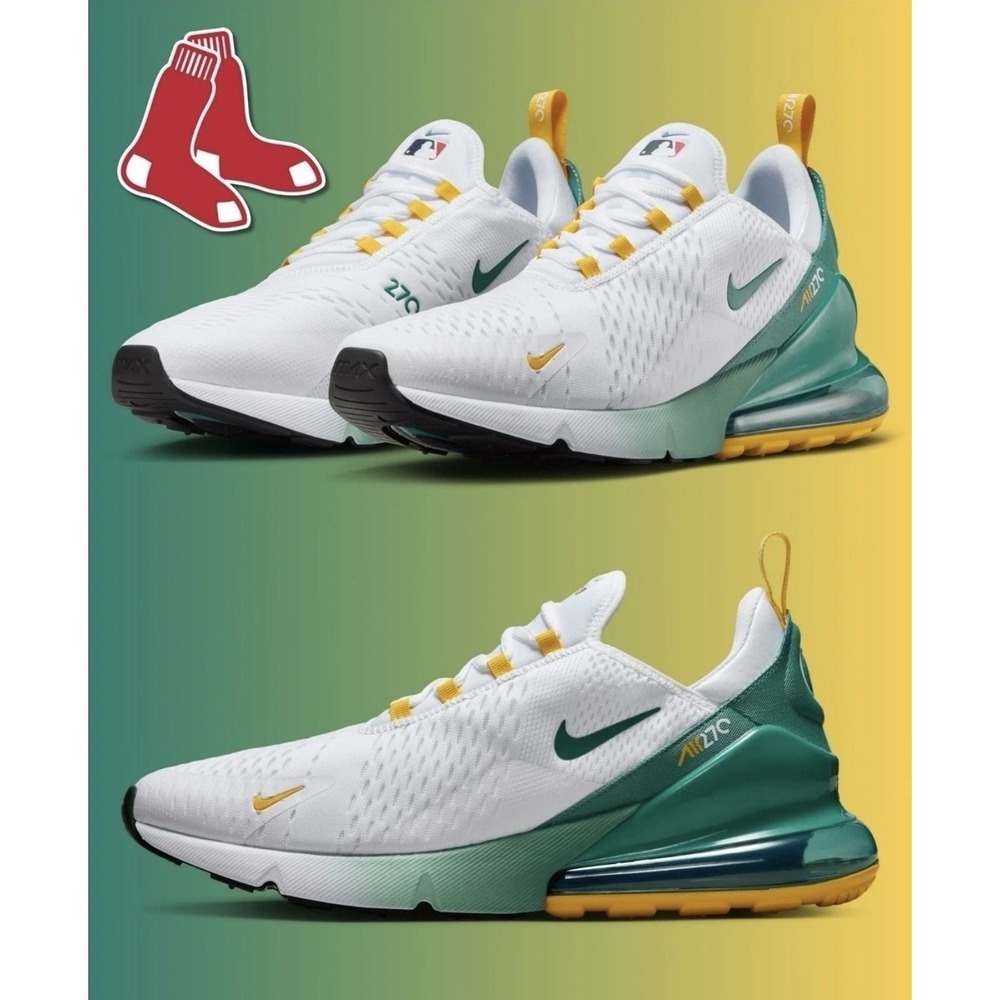 Men Size 12 Nike Air Max 270 x MLB Boston Red Sox City Connect Shoes HQ7998-100